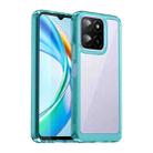 For Honor X5b Colorful Series Acrylic Hybrid TPU Phone Case(Transparent Blue) - 1