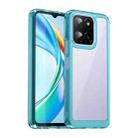 For Honor X6a Colorful Series Acrylic Hybrid TPU Phone Case(Transparent Blue) - 1