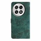 For OnePlus 13 Skin-feel Embossed Butterfly Leather Phone Case(Green) - 3