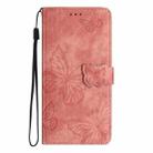 For OnePlus 13 Skin-feel Embossed Butterfly Leather Phone Case(Pink) - 2