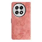 For OnePlus 13 Skin-feel Embossed Butterfly Leather Phone Case(Pink) - 3