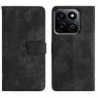 For Honor X7C 4G / 200 Smart Skin-feel Embossed Butterfly Leather Phone Case(Black) - 1