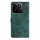 For Honor X7C 4G / 200 Smart Skin-feel Embossed Butterfly Leather Phone Case(Green) - 3
