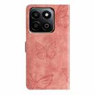 For Honor X7C 4G / 200 Smart Skin-feel Embossed Butterfly Leather Phone Case(Pink) - 3