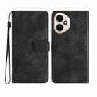 For Honor 400 Global Skin-feel Embossed Butterfly Leather Phone Case(Black) - 1