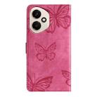 For Honor 400 Global Skin-feel Embossed Butterfly Leather Phone Case(Rose Red) - 3