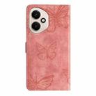 For Honor 400 Global Skin-feel Embossed Butterfly Leather Phone Case(Pink) - 3
