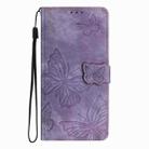 For Honor 400 Global Skin-feel Embossed Butterfly Leather Phone Case(Purple) - 2