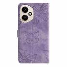 For Honor 400 Global Skin-feel Embossed Butterfly Leather Phone Case(Purple) - 3
