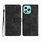 For Honor 400 Lite Skin-feel Embossed Butterfly Leather Phone Case(Black) - 1