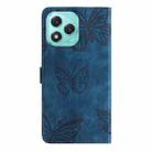 For Honor 400 Lite Skin-feel Embossed Butterfly Leather Phone Case(Blue) - 3