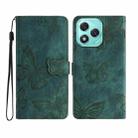 For Honor 400 Lite Skin-feel Embossed Butterfly Leather Phone Case(Green) - 1