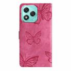 For Honor 400 Lite Skin-feel Embossed Butterfly Leather Phone Case(Rose Red) - 3