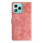 For Honor 400 Lite Skin-feel Embossed Butterfly Leather Phone Case(Pink) - 3