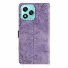For Honor 400 Lite Skin-feel Embossed Butterfly Leather Phone Case(Purple) - 3