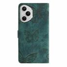 For Honor 400 Pro Global Skin-feel Embossed Butterfly Leather Phone Case(Green) - 3