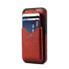 For iPhone 16 Pro Max Denior D22 Genuine Leather MagSafe Holder Detachable Card Slot Phone Case(Brown) - 3