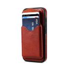 For iPhone 16 Denior D22 Genuine Leather MagSafe Holder Detachable Card Slot Phone Case(Brown) - 3