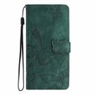 For Motorola Moto G35 Skin-feel Embossed Butterfly Leather Phone Case(Green) - 2