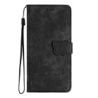 For Motorola Moto G55 Skin-feel Embossed Butterfly Leather Phone Case(Black) - 2