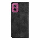 For Motorola Moto G55 Skin-feel Embossed Butterfly Leather Phone Case(Black) - 3
