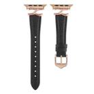 For Apple Watch 46mm / 49mm / 45mm / 44mm X-shaped Buckle Genuine Leather Watch Band(Black) - 2