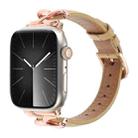 For Apple Watch 46mm / 49mm / 45mm / 44mm X-shaped Buckle Genuine Leather Watch Band(Khaki) - 1