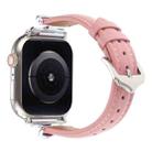 For Apple Watch 42mm / 41mm / 40mm / 38mm X-shaped Buckle Genuine Leather Watch Band(Pink) - 3