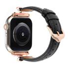 For Apple Watch 42mm / 41mm / 40mm / 38mm X-shaped Buckle Genuine Leather Watch Band(Black) - 3