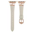 For Apple Watch 42mm / 41mm / 40mm / 38mm X-shaped Buckle Genuine Leather Watch Band(Beige) - 2