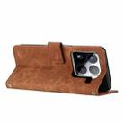 For Xiaomi 15 Pro Skin Feel Stripe Pattern Leather Phone Case with Lanyard(Brown) - 3