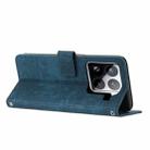 For Xiaomi 15 Pro Skin Feel Stripe Pattern Leather Phone Case with Lanyard(Blue) - 3