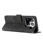 For Xiaomi 15 Pro Skin Feel Stripe Pattern Leather Phone Case with Lanyard(Black) - 3