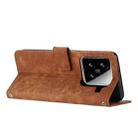 For Xiaomi 15 Skin Feel Stripe Pattern Leather Phone Case with Lanyard(Brown) - 3
