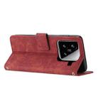 For Xiaomi 15 Skin Feel Stripe Pattern Leather Phone Case with Lanyard(Red) - 3