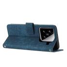 For Xiaomi 15 Skin Feel Stripe Pattern Leather Phone Case with Lanyard(Blue) - 3
