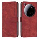 For Xiaomi 15 Ultra Skin Feel Stripe Pattern Leather Phone Case with Lanyard(Red) - 1