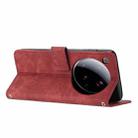 For Xiaomi 15 Ultra Skin Feel Stripe Pattern Leather Phone Case with Lanyard(Red) - 3