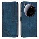For Xiaomi 15 Ultra Skin Feel Stripe Pattern Leather Phone Case with Lanyard(Blue) - 1
