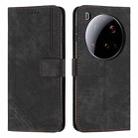 For Xiaomi 15 Ultra Skin Feel Stripe Pattern Leather Phone Case with Lanyard(Black) - 1
