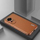 For Huawei nova 13 / nova 12 AZNS Electroplated Edge Carbon Fiber Texture Phone Case(Brown) - 2