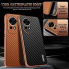 For Huawei nova 13 / nova 12 AZNS Electroplated Edge Carbon Fiber Texture Phone Case(Brown) - 3