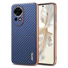 For Huawei nova 13 / nova 12 AZNS Electroplated Edge Carbon Fiber Texture Phone Case(Blue) - 1