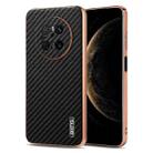 For Huawei Mate 70 AZNS Electroplated Edge Carbon Fiber Texture Phone Case(Black) - 1