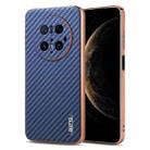 For Huawei Mate 70 Pro / 70 Pro+ AZNS Electroplated Edge Carbon Fiber Texture Phone Case(Blue) - 1