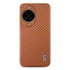 For Huawei nova 14 AZNS Electroplated Edge Carbon Fiber Texture Phone Case(Brown) - 2