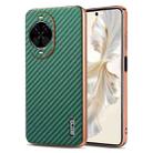 For Huawei nova 14 AZNS Electroplated Edge Carbon Fiber Texture Phone Case(Green) - 1