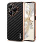 For Huawei Pura 80 5G AZNS Electroplated Edge Carbon Fiber Texture Phone Case(Black) - 1