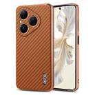 For Huawei Pura 80 5G AZNS Electroplated Edge Carbon Fiber Texture Phone Case(Brown) - 1