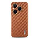 For Huawei Pura 80 5G AZNS Electroplated Edge Carbon Fiber Texture Phone Case(Brown) - 2